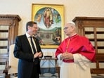 Pope Leo XIV meets Israeli President Isaac Herzog at the Vatican, September 4, 2025. 