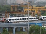 New colored Monorail racks have arrived at the Wadala Monorail Depot. New colored Monorail racks have arrived at the Wadala Monorail Depot.