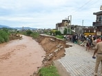 Tricity roads battered after the incessant rains that started last week. (Keshav Singh/HT)
