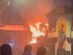 A fire broke out in a firecracker shop in Malad in north Mumbai on Thursday, though no one was injured. A fire broke out in a firecracker shop in Malad in north Mumbai on Thursday, though no one was injured.