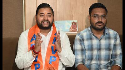 ABVP national secretary Ankit Shukla addressing a press conference in Lucknow on September 4. (HT photo) ABVP national secretary Ankit Shukla addressing a press conference in Lucknow on September 4. (HT photo)
