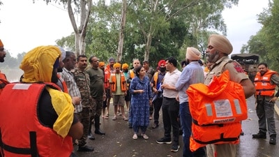 Amritsar DC Sakshi Sawhney overseeing the rescue and relief work. (Sourced)