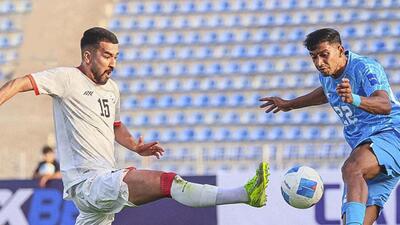 Ashique Kuruniyan in a duel for possession with Afghanistan’s Mohammad Rahimi in a CAFA Nations Cup group league match in Hisor, Tajikistan, on Thursday. (AIFF) Ashique Kuruniyan in a duel for possession with Afghanistan’s Mohammad Rahimi in a CAFA Nations Cup group league match in Hisor, Tajikistan, on Thursday. (AIFF)