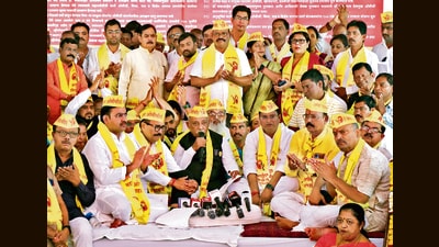 Babanrao Taywade, president of the National OBC Mahamanch, who was spearheading the agitation, called off the stir when he was promised that 12 of his 14 demands would be met. (ANI) Babanrao Taywade, president of the National OBC Mahamanch, who was spearheading the agitation, called off the stir when he was promised that 12 of his 14 demands would be met. (ANI)