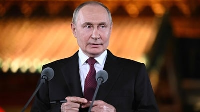 Russia's President Vladimir Putin holds a press conference at the end of his visit to China for the Tianjin SCO Summit. (AFP) Russia's President Vladimir Putin holds a press conference at the end of his visit to China for the Tianjin SCO Summit. (AFP)