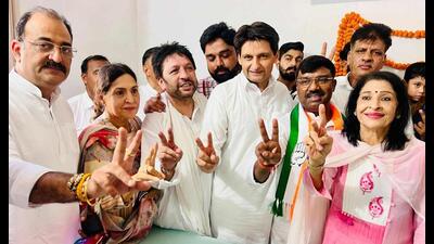 Congress MP Deepender Singh Hooda in Karnal on Wednesday. (HT) Congress MP Deepender Singh Hooda in Karnal on Wednesday. (HT)