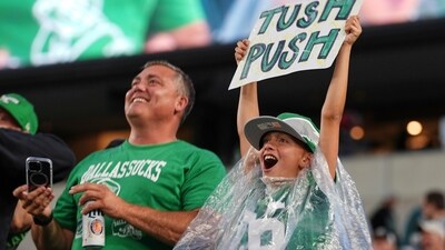 Philadelphia Eagles fans cheer during warmups before an NFL football game against the Dallas Cowboys Thursday (AP) Philadelphia Eagles fans cheer during warmups before an NFL football game against the Dallas Cowboys Thursday (AP)