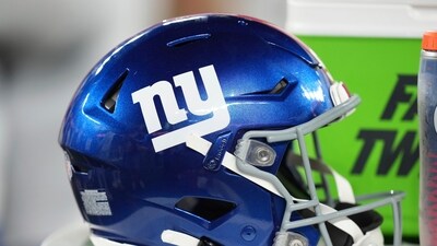 A New York Giants helmet sits on the sidelines during an NFL preseason football game against the New England Patriots, (AP) A New York Giants helmet sits on the sidelines during an NFL preseason football game against the New England Patriots, (AP)