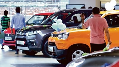 File photo of Maruti Suzuki cars inside a showroom. (HT) File photo of Maruti Suzuki cars inside a showroom. (HT)