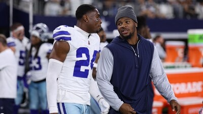 Israel Mukuamu #24 and Micah Parsons talk after the NFL Preseason 2025 game against the Atlanta Falcons (Getty Images via AFP) Israel Mukuamu #24 and Micah Parsons talk after the NFL Preseason 2025 game against the Atlanta Falcons (Getty Images via AFP)