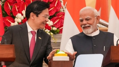 Prime Minister Narendra Modi with Singapore Prime Minister Lawrence Wong during a joint press statement, at the Hyderabad House, in New Delhi, Thursday, Sept. 4, 2025. (PTI)