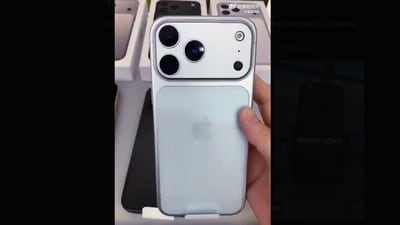 iPhone 17 Pro Max flaunts a new camera bar design in a leaked hands-on video. (@ZionsAnvin/X)