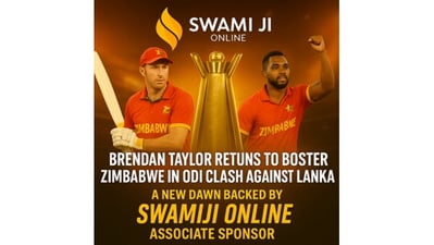 Brendan Taylor Returns to Bolster Zimbabwe in ODI Clash Against Sri Lanka: A New Dawn Backed by Swamiji Online Brendan Taylor Returns to Bolster Zimbabwe in ODI Clash Against Sri Lanka: A New Dawn Backed by Swamiji Online