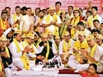 Babanrao Taywade, president of the National OBC Mahamanch, who was spearheading the agitation, called off the stir when he was promised that 12 of his 14 demands would be met. (ANI)