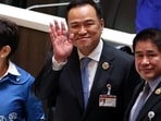 Bhumjaithai Party leader Anutin Charnvirakul gestures after he was elected Thailand's new prime minister at the parliament, following the Constitutional Court's removal of Prime Minister Paetongtarn Shinawatra from office for an ethics violation, in Bangkok, Thailand, September 5, 2025.