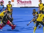 Vivek Sagar Prasad scores a goal against Malaysia at the ongoing Asia Cup. (PTI) Vivek Sagar Prasad scores a goal against Malaysia at the ongoing Asia Cup. (PTI)