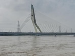 Yamuna River water recedes considerably, as seen from Wazirabad Flyover on Friday. (Raj K Raj/HT Photo) Yamuna River water recedes considerably, as seen from Wazirabad Flyover on Friday. (Raj K Raj/HT Photo)