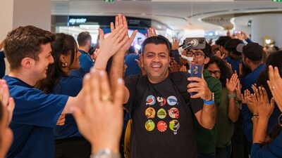 Apple CEO Tim Cook posted first looks of tech enthusiasts entering the new Apple store in Bengaluru's Hebbal. (Tim Cook/X)