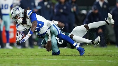 Dallas Cowboys wide receiver CeeDee Lamb (88) is stopped after a catch in the first half of an NFL football game against the Philadelphia Eagles Thursday, Sept. 4, 2025, in Philadelphia. (AP) Dallas Cowboys wide receiver CeeDee Lamb (88) is stopped after a catch in the first half of an NFL football game against the Philadelphia Eagles Thursday, Sept. 4, 2025, in Philadelphia. (AP)