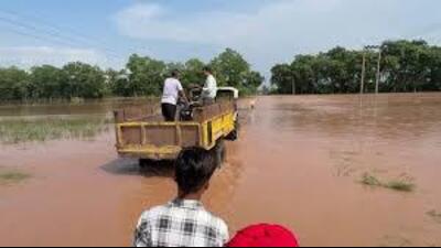 Executive engineer Khushwinder Singh said that on September 1, the water discharge in the river was around 50,000 cusecs, which nearly doubled to 1,00,000 cusecs by September 3 due to incessant rain. (HT File Photo) Executive engineer Khushwinder Singh said that on September 1, the water discharge in the river was around 50,000 cusecs, which nearly doubled to 1,00,000 cusecs by September 3 due to incessant rain. (HT File Photo)