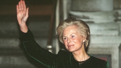 The Duchess Katharine of Kent waves to the media after being received into the Roman Catholic church by the Archbishop of Westminster, cardinal Hume at the Archbishop's House, London, 14 January 1994. Britain's Duchess of Kent has died aged 92. (AFP) The Duchess Katharine of Kent waves to the media after being received into the Roman Catholic church by the Archbishop of Westminster, cardinal Hume at the Archbishop's House, London, 14 January 1994. Britain's Duchess of Kent has died aged 92. (AFP)