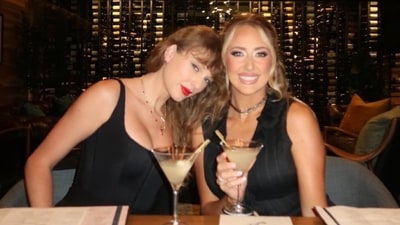 Taylor Swift with Brittany Mahomes at her birthday party. Taylor Swift with Brittany Mahomes at her birthday party.