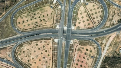 An aerial view shows partially opened stretch of Bengaluru-Chennai Expressway in Hoskote. (AFP) An aerial view shows partially opened stretch of Bengaluru-Chennai Expressway in Hoskote. (AFP)