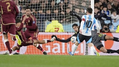 Lionel Messi scored a stunning brace for Argentina. (AP Image)