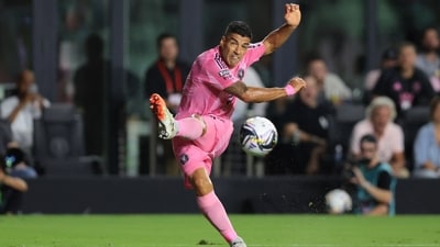 Inter Miami striker Luis Suarez issues an apology. (IMAGN IMAGES via Reuters Connect)