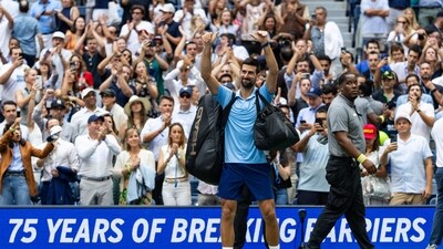 The defeat saw Novak Djokovic become the first man in history to lose four straight Grand Slam semifinals in a single calendar year.&nbsp; (IMAGN IMAGES via Reuters Connect)