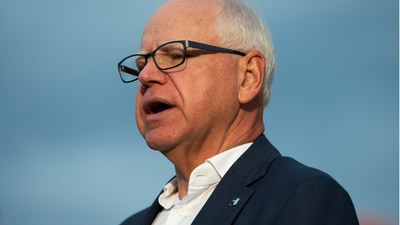 Tim Walz said, "Just saying, just saying, there will be news sometime, just so you know, there will be news." (Getty images via AFP) Tim Walz said, "Just saying, just saying, there will be news sometime, just so you know, there will be news." (Getty images via AFP)