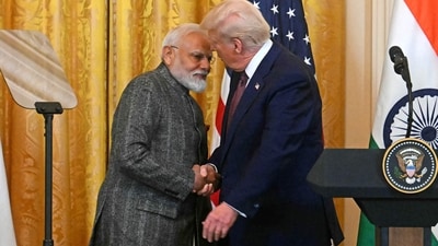 US President Donald Trump shakes hands with Prime Minister Narendra Modi during a joint press conference in the East Room of the White House in Washington, DC, (AFP file) US President Donald Trump shakes hands with Prime Minister Narendra Modi during a joint press conference in the East Room of the White House in Washington, DC, (AFP file)