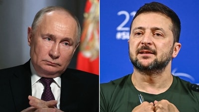 This combination of pictures shows President Vladimir Putin and Ukraine's President Volodymyr Zelensky. (AFP) This combination of pictures shows President Vladimir Putin and Ukraine's President Volodymyr Zelensky. (AFP)