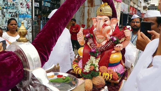 Argument over Ganpati procession tableau in MP's Ujjain leads to stone pelting (Representative image/HT Photo)