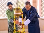 Tobgay, on an official visit to India from September 3 to 6, offered prayers at the temple in Ayodhya on Friday along with his wife. Tobgay, on an official visit to India from September 3 to 6, offered prayers at the temple in Ayodhya on Friday along with his wife.