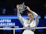 Tennis - U.S. Open - Belarus' Aryna Sabalenka celebrates with the trophy after winning the women's singles final REUTERS/Mike Segar     TPX IMAGES OF THE DAY