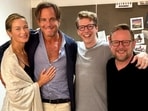 Will Arnett and Carolyn Murphy with Sean Hayes and his partner Scott Icenogle(Instagram/seanhayes)