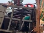 Cranes and other rescue and relief equipment, along with police personnel, were at the site. Cranes and other rescue and relief equipment, along with police personnel, were at the site.