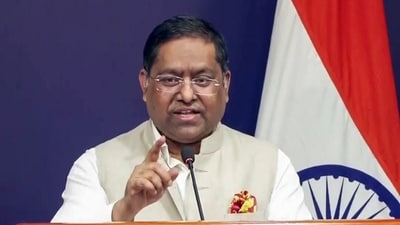 MEA spokesperson Randhir Jaiswal speaks during a media briefing. (ANI Grab ) MEA spokesperson Randhir Jaiswal speaks during a media briefing. (ANI Grab )