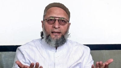AIMIM MP Asaduddin Owaisi addresses a press conference in Hyderabad on Wednesday. (ANI)