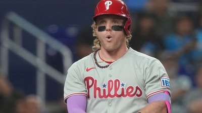 The viral moment happened when Philadelphia Phillies outfielder Harrison Bader hit a home run. (AP) The viral moment happened when Philadelphia Phillies outfielder Harrison Bader hit a home run. (AP)