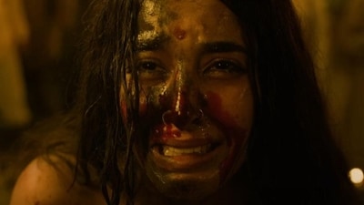 The Bengal Files review: Simrat Kaur in a still from the Vivek Agnihotri film.