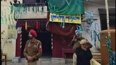 Though no one was injured, the blast damaged the walls and shattered the windowpanes of the temple, triggering panic in the area. (ANI) Though no one was injured, the blast damaged the walls and shattered the windowpanes of the temple, triggering panic in the area. (ANI)