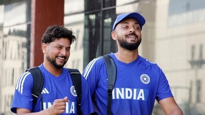 With Asia Cup matches being played at night, there will be more assistance for the seamers as compared to spinners. Hence, only one between Kuldeep Yadav and Varun Chakaravarthy will make it to the XI. Kuldeep might have to wait for his chance once again. (BCCI - X) With Asia Cup matches being played at night, there will be more assistance for the seamers as compared to spinners. Hence, only one between Kuldeep Yadav and Varun Chakaravarthy will make it to the XI. Kuldeep might have to wait for his chance once again. (BCCI - X)