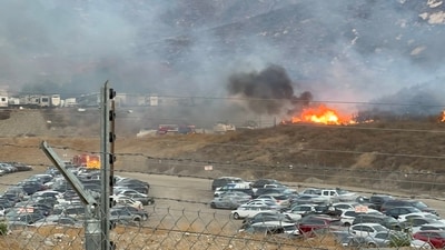 Jurupa Valley's Pyrite Fire has led to evacuations (X@DadGuyTheMan) Jurupa Valley's Pyrite Fire has led to evacuations (X@DadGuyTheMan)