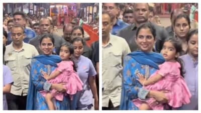 Isha Ambani was seen in a deep blue suit. (PC: IG/@ambani_update) Isha Ambani was seen in a deep blue suit. (PC: IG/@ambani_update)