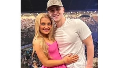 In a TikTok posted in June, Jordan was seen holding Laken Snelling's hands and embracing her in a field. (Facebook / Laken Snelling) In a TikTok posted in June, Jordan was seen holding Laken Snelling's hands and embracing her in a field. (Facebook / Laken Snelling)