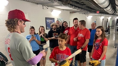 Harrison Bader meets Lincoln Harrison Bader meets Lincoln