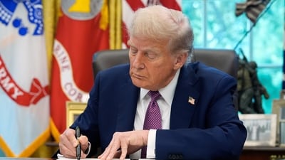 President Donald Trump signs an executive order in the Oval Office of the White House, Friday, Sept. 5, 2025, in Washington. (AP) President Donald Trump signs an executive order in the Oval Office of the White House, Friday, Sept. 5, 2025, in Washington. (AP)