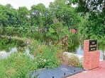 Floodwaters have entered the National Martyrs’ Memorial at Hussainiwala in Ferozepur. (HT Photo)